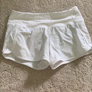 White Lululemon Athletic Shorts, Size 4